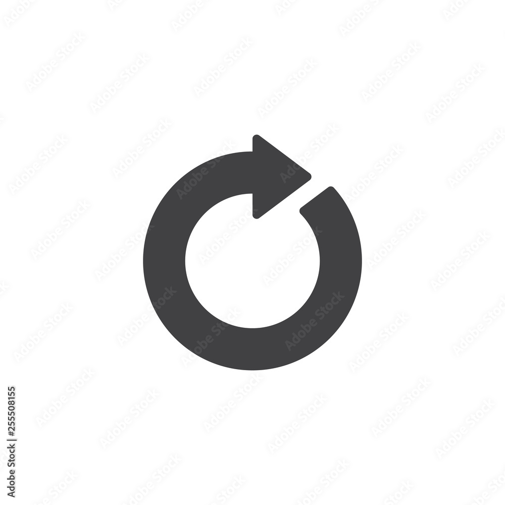 Refresh arrow vector icon. filled flat sign for mobile concept and web design. Arrow right rotate glyph icon. Reload button symbol, logo illustration. Pixel perfect vector graphics Refresh arrow vector icon. filled flat sign for mobile concept and web design. Arrow right rotate glyph icon. Reload button symbol, logo illustration. Pixel perfect vector graphics