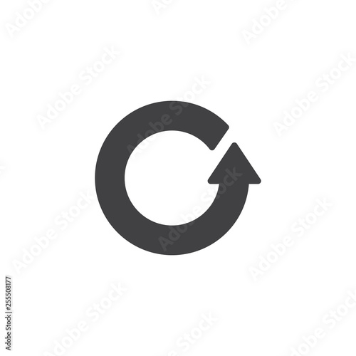 Reload arrow vector icon. filled flat sign for mobile concept and web design. Undo circular arrow glyph icon. Symbol, logo illustration. Pixel perfect vector graphics