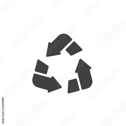 Recycle arrows vector icon. filled flat sign for mobile concept and web design. Recycling arrows glyph icon. Symbol, logo illustration. Pixel perfect vector graphics