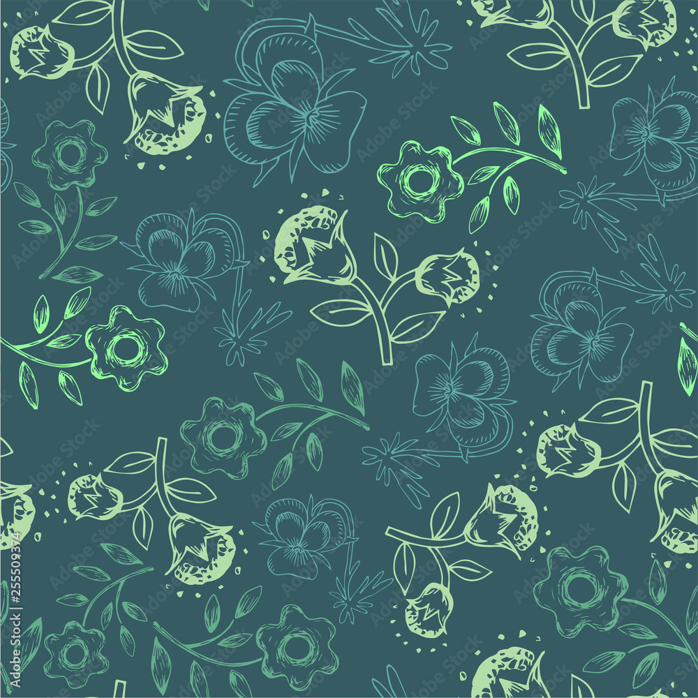 Retro floral seamless background Retro floral seamless background