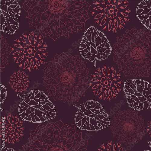 Retro floral seamless background