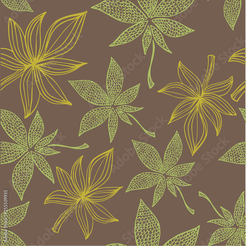 Seamless pattern with colored autumn leaves © 3art