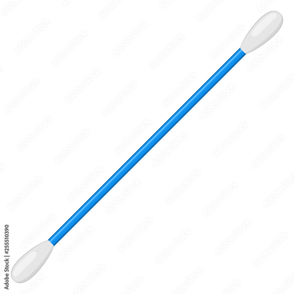 Cotton swab isolated on white background. Care and hygiene. Vector illustration Cotton swab isolated on white background. Care and hygiene. Vector illustration