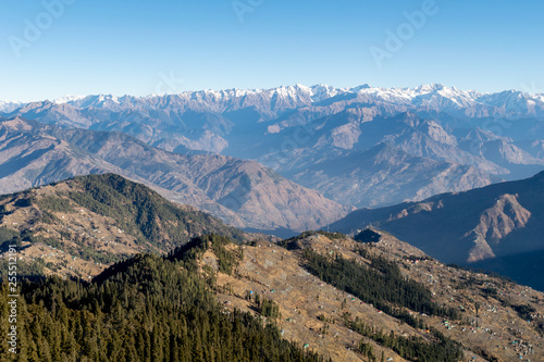 Shivalik Range of the Himalayas, Narkanda Valley, Himachal Pradesh- a panoramic view of the Shivalik Range taken from Hatu Peak