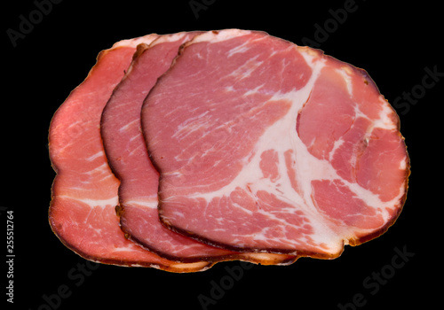 meat isolated on black background