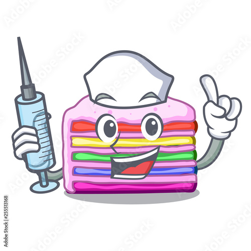 Nurse rainbow cake isolated in the character