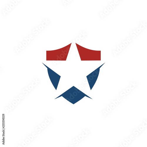 Star with shield logo abstract - Vector
