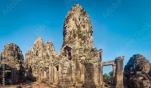 Bayon temple in Angkor Thom. Siem Reap. Cambodia. Panorama