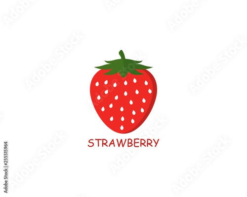 Strawberry logo template vector icon illustration design 