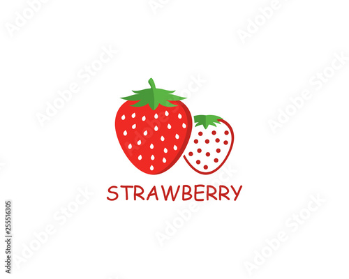 Strawberry logo template vector icon illustration design 