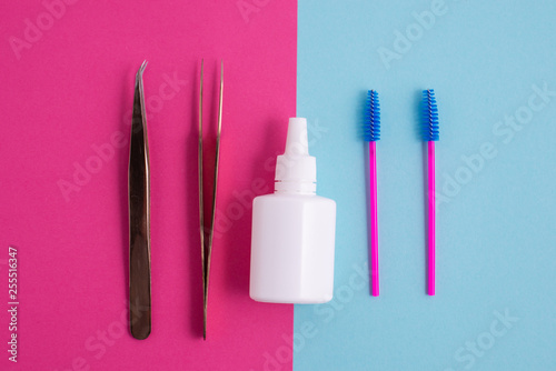 Eyelash Extension tools. Accessories for eyelash extensions. Artificial lashes.