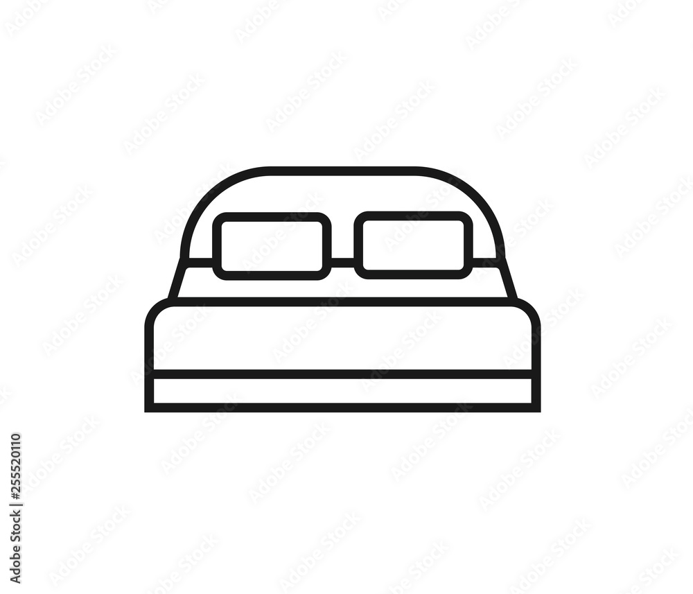 Double hotel room line icon. Double bed Double hotel room line icon. Double bed