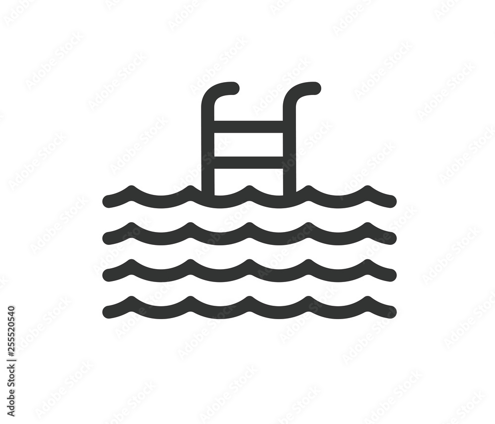 Modern pool icon vector, Single high quality outline symbol of water for web design or mobile app. Thin line signs of swimming for design logo, visit card, etc. - Vector Modern pool icon vector, Single high quality outline symbol of water for web design or mobile app. Thin line signs of swimming for design logo, visit card, etc. - Vector