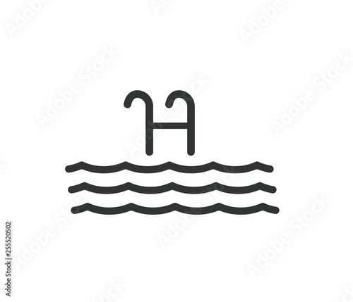 Modern pool icon vector,  Single high quality outline symbol of water for web design or mobile app. Thin line signs of swimming for design logo, visit card, etc. - Vector