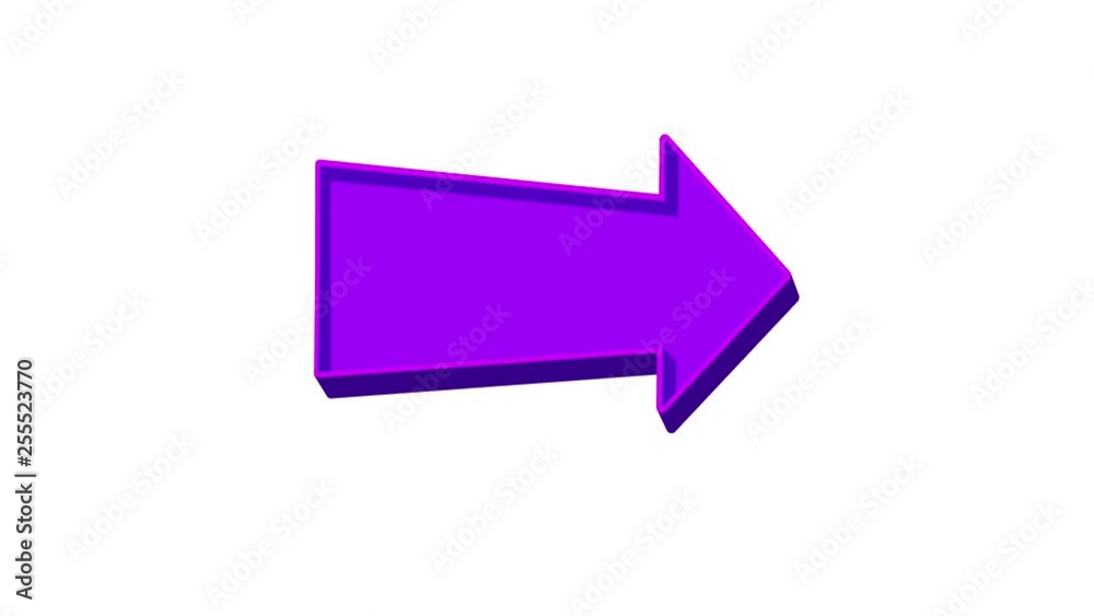 Animated purple arrow pointing right on a white background. Looped Animated purple arrow pointing right on a white background. Looped