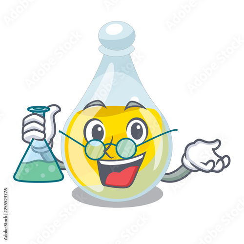 Professor sesame oil isolated with the cartoon