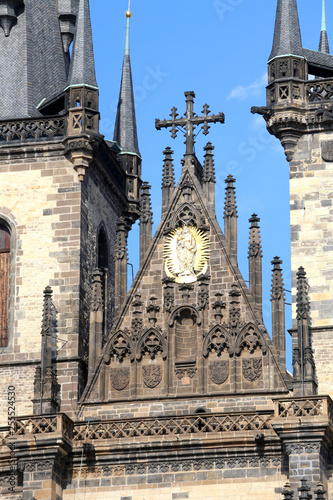 detail of the Church of Saint Mary of Tyn in PRAGUE in the Czech photo