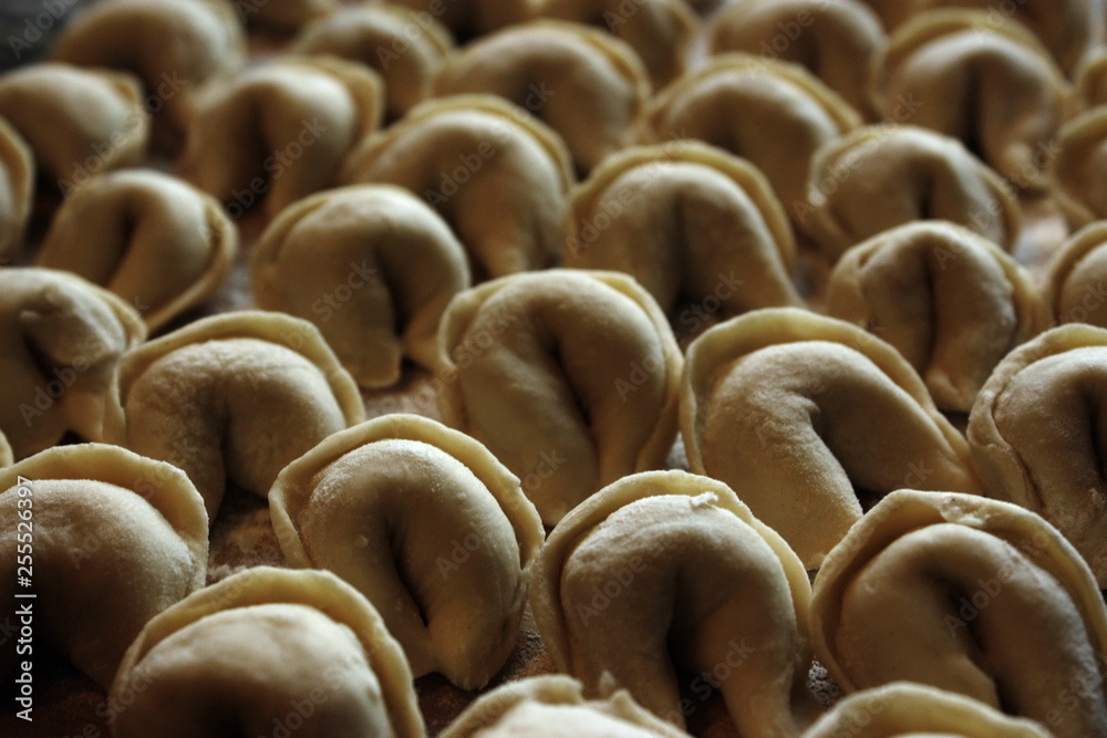 Obraz premium raw dumplings on the table
