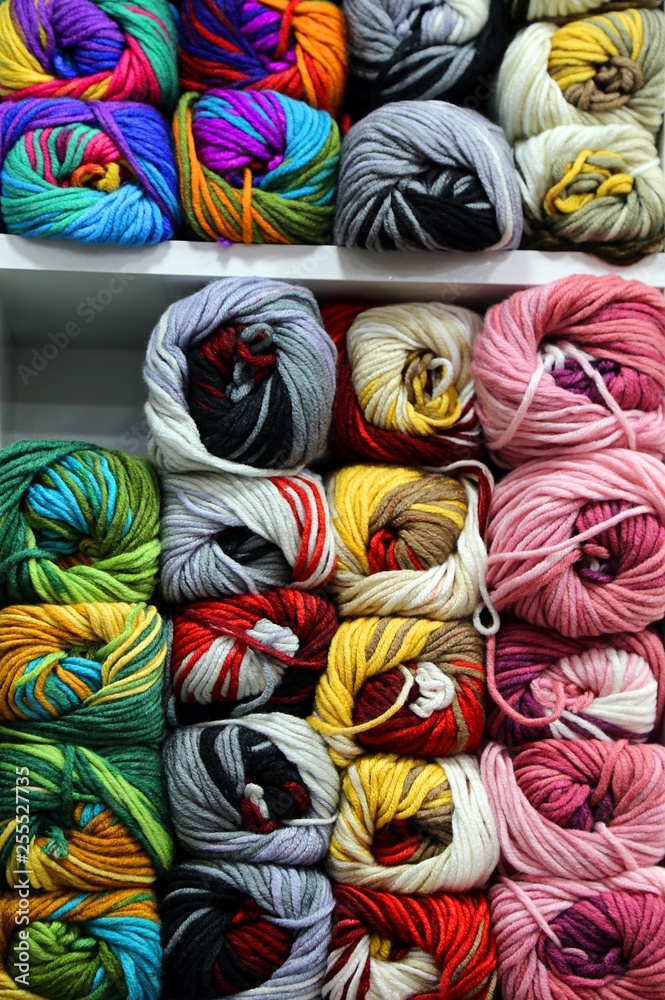 Colorful wool yarn balls Colorful wool yarn balls