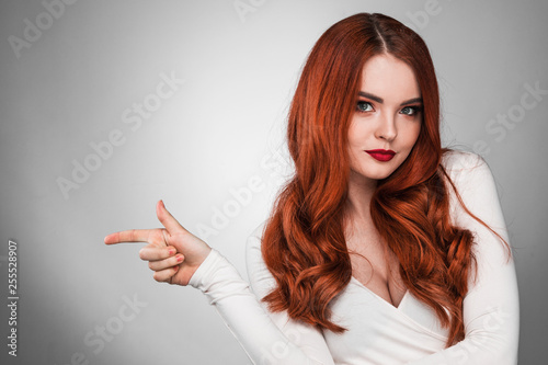 Woman with long ginger hair