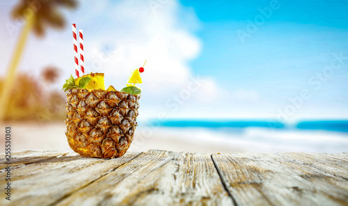 Pineapple fruit and summer time 