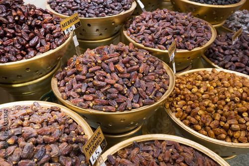 Various types of dried dates for sale in Turkey