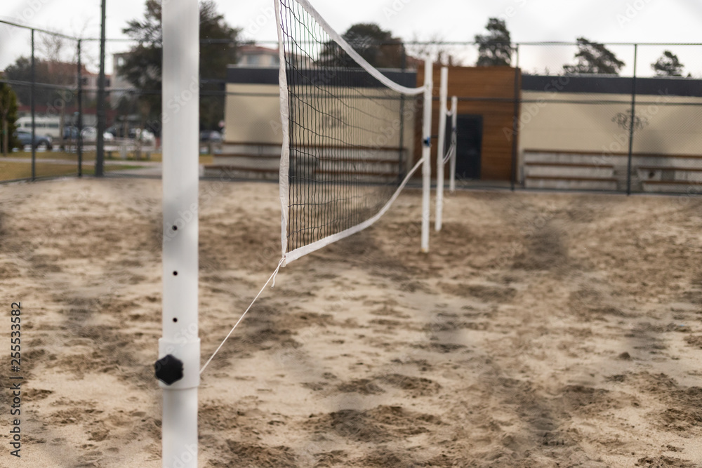 Sand volleyball court in the city