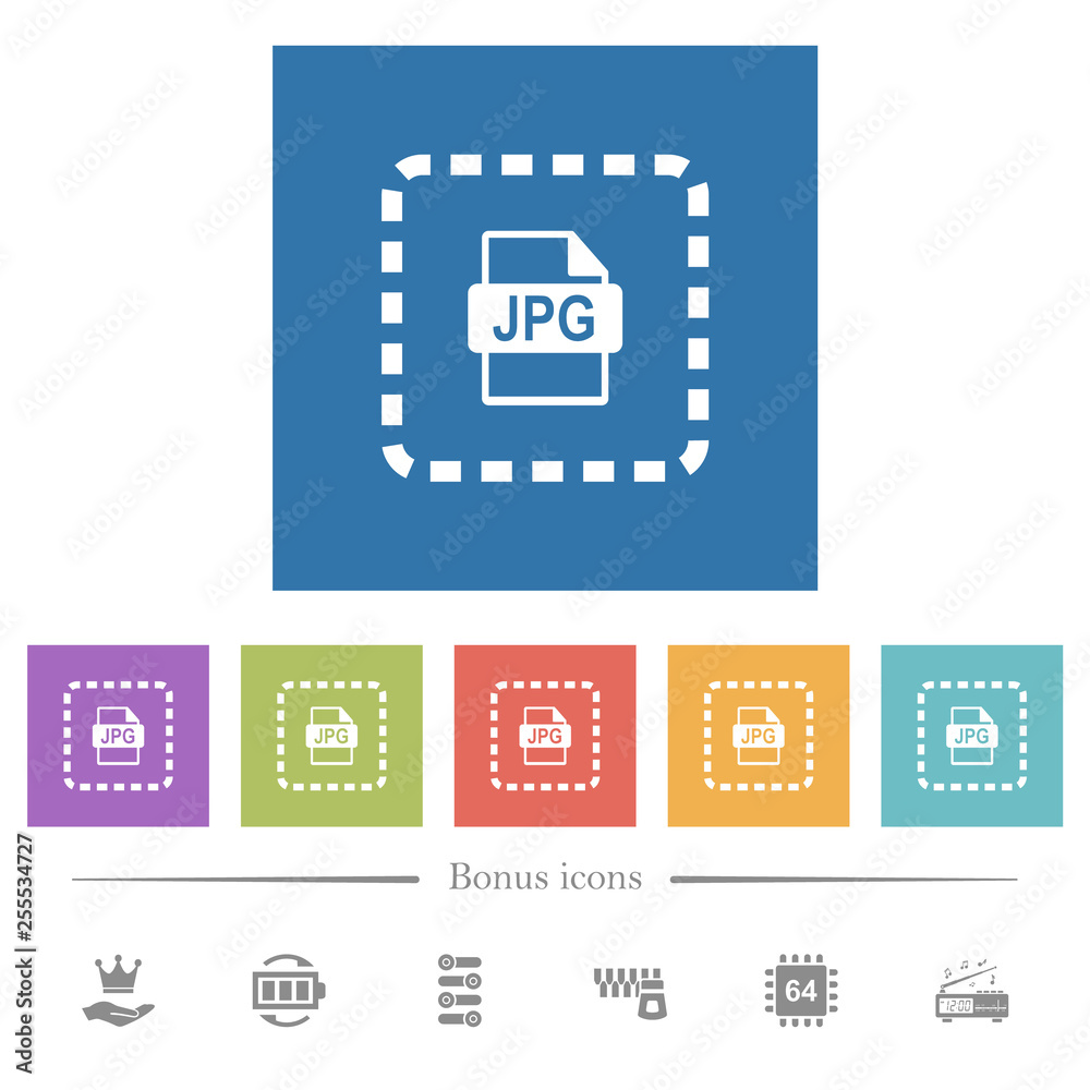 Place jpg file flat white icons in square backgrounds Place jpg file flat white icons in square backgrounds