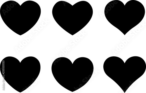 Collection of heart illustrations, set of hearts, love symbol.