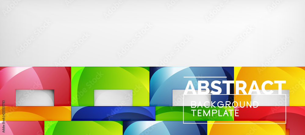 Fototapeta premium Square background, abstract squares on grey, business or techno template