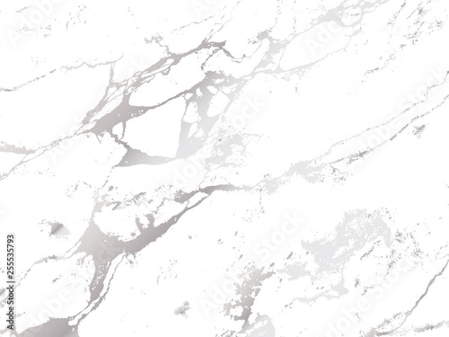 Marble silver shiny texture. Vector modern background with silver decoration. Classy trendy cover.