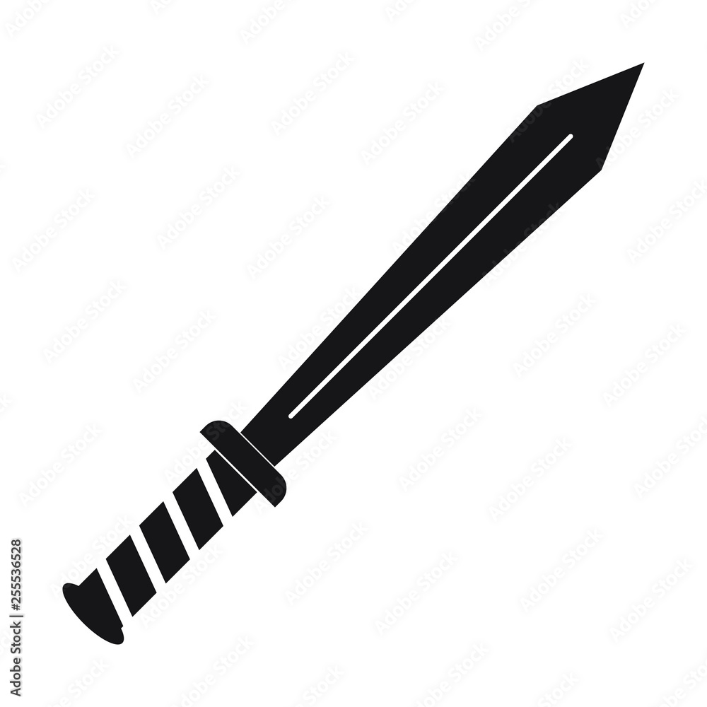 Steel sword vector icon illustration isolated on white background