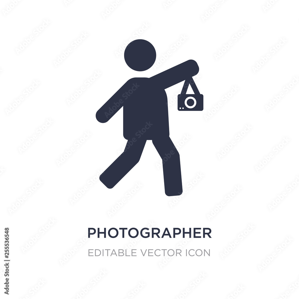 photographer working icon on white background. Simple element illustration from People concept.