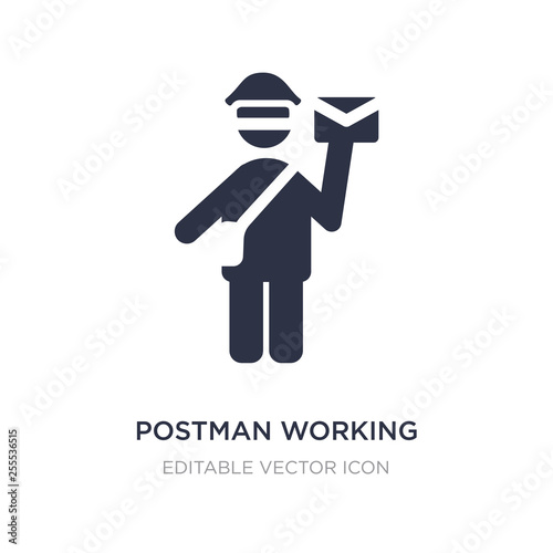postman working icon on white background. Simple element illustration from People concept.