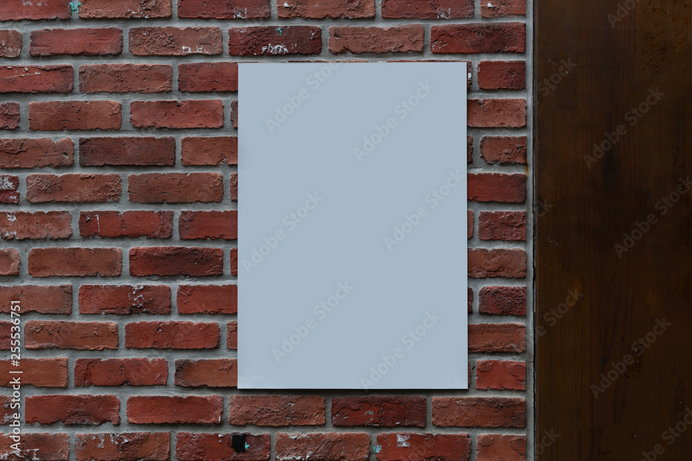 Large blank billboard on a street wall, banners with room to add your own text