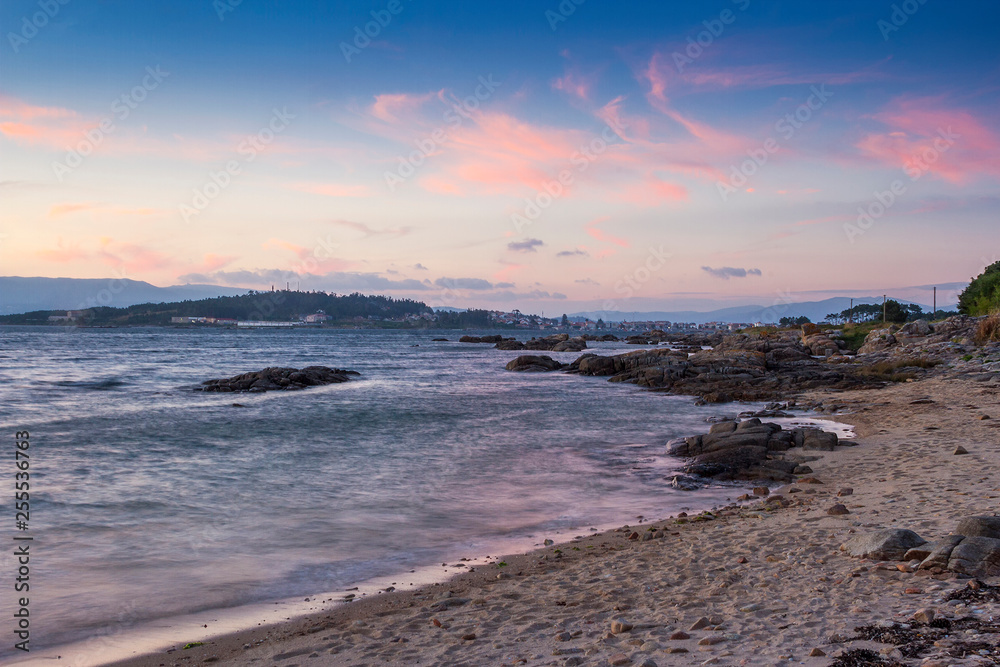 Beach at dusk in Arousa Island Beach at dusk in Arousa Island
