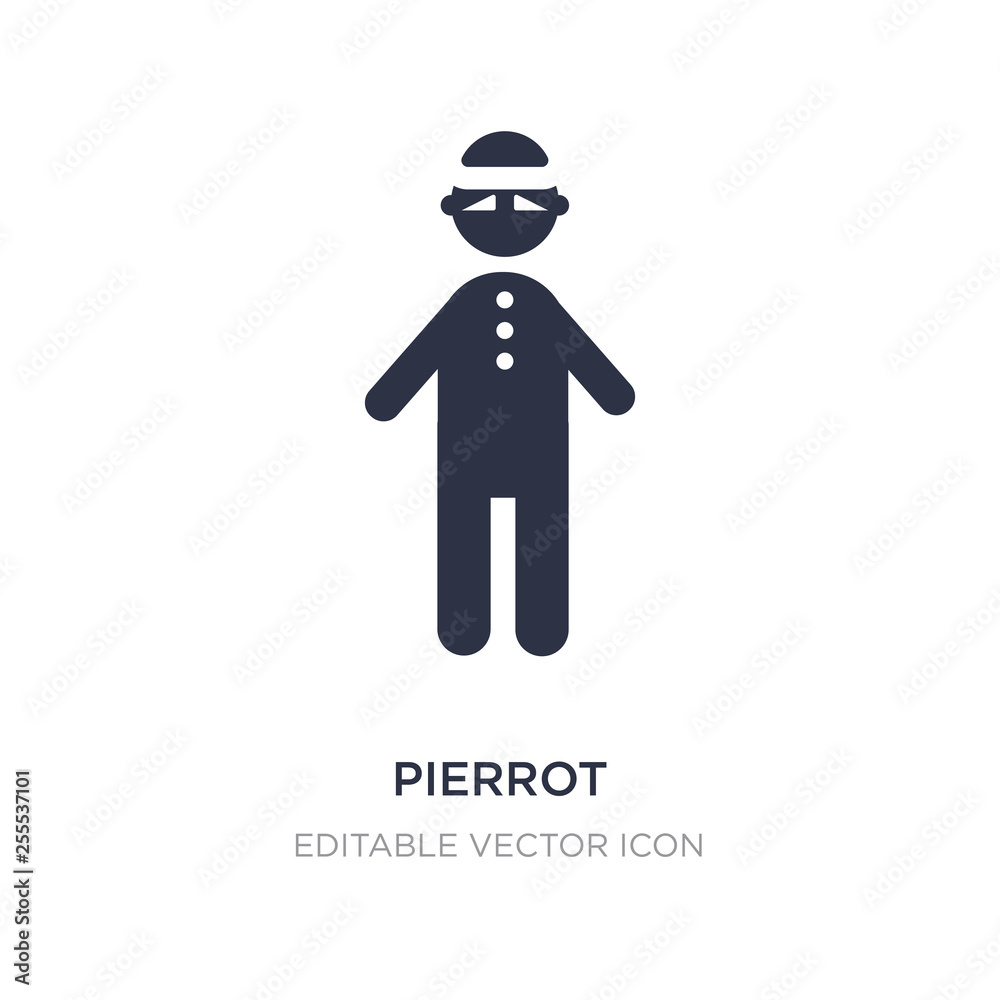 pierrot icon on white background. Simple element illustration from People concept.