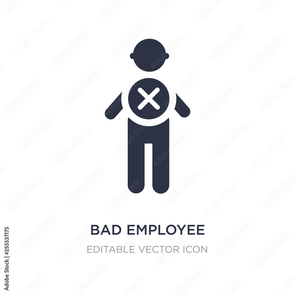bad employee icon on white background. Simple element illustration from People concept. bad employee icon on white background. Simple element illustration from People concept.