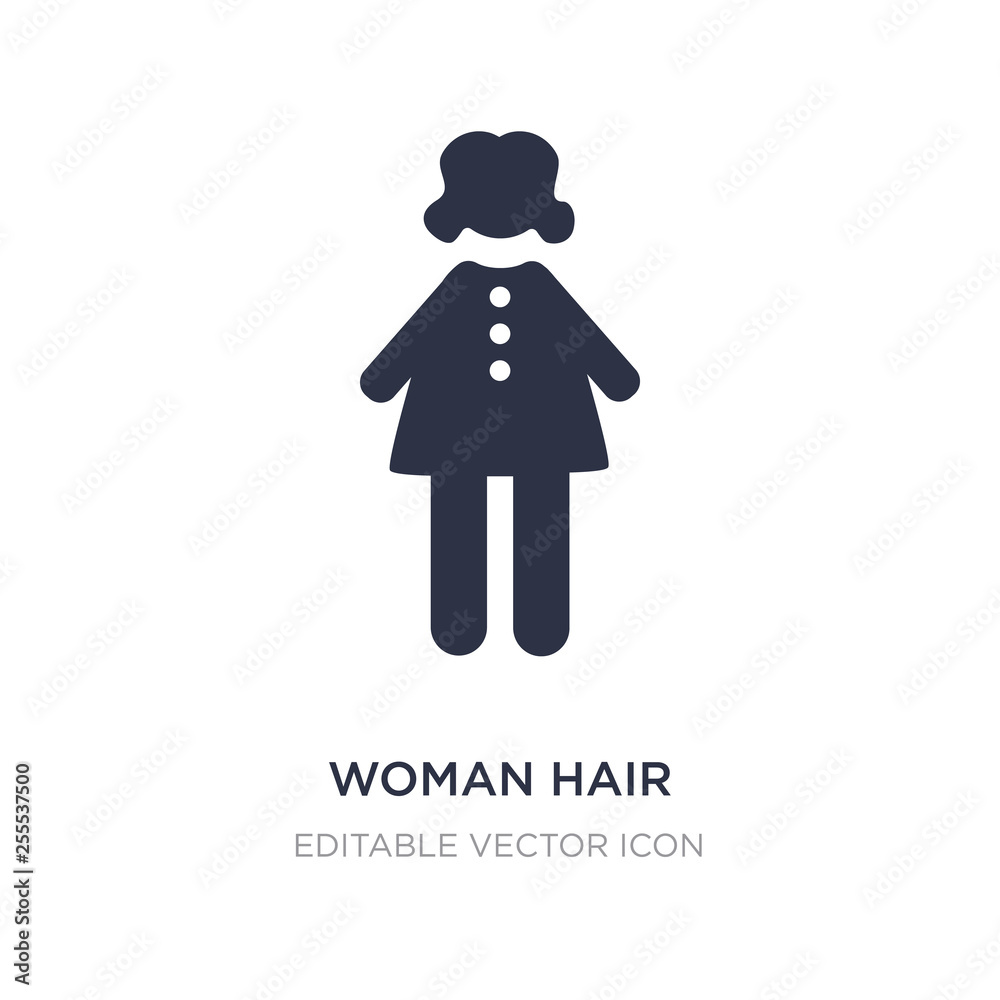 woman hair icon on white background. Simple element illustration from People concept. woman hair icon on white background. Simple element illustration from People concept.