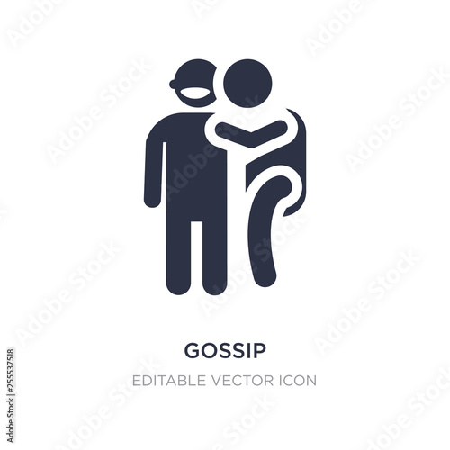gossip icon on white background. Simple element illustration from People concept.