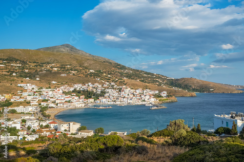 Picturesque Batsi village on Andros island, Cyclades