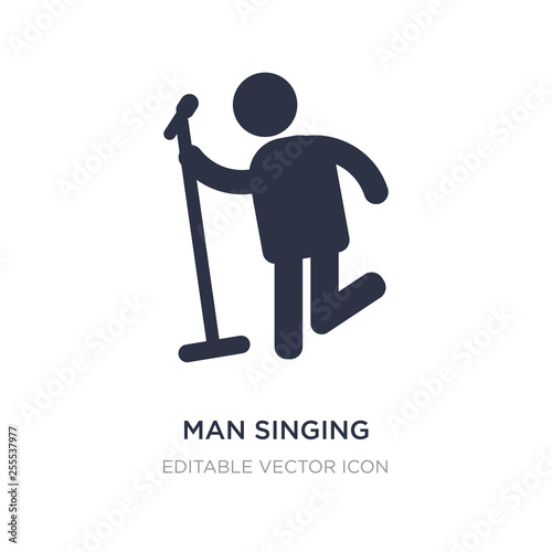 man singing icon on white background. Simple element illustration from People concept.