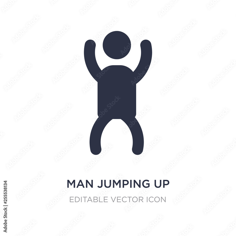 man jumping up icon on white background. Simple element illustration from People concept. man jumping up icon on white background. Simple element illustration from People concept.