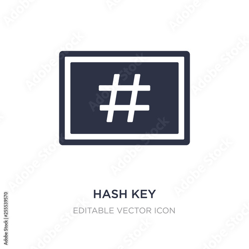hash key icon on white background. Simple element illustration from Shapes concept.