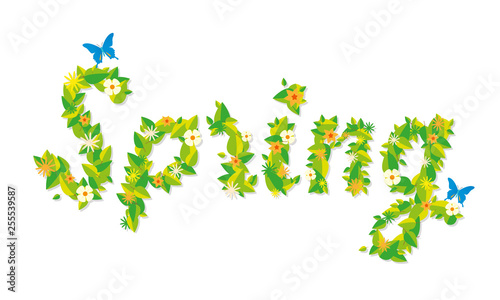 Jahreszeit: Frühling (Schriftzug in Englisch: Spring)