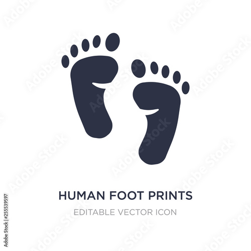 human foot prints icon on white background. Simple element illustration from Shapes concept.