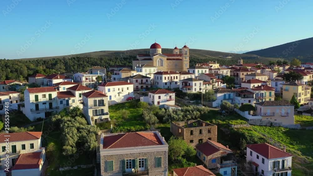 Aerial drone video from famous picturesque and traditional marine village of Galaxidi with unique character, Fokida, Greece Aerial drone video from famous picturesque and traditional marine village of Galaxidi with unique character, Fokida, Greece