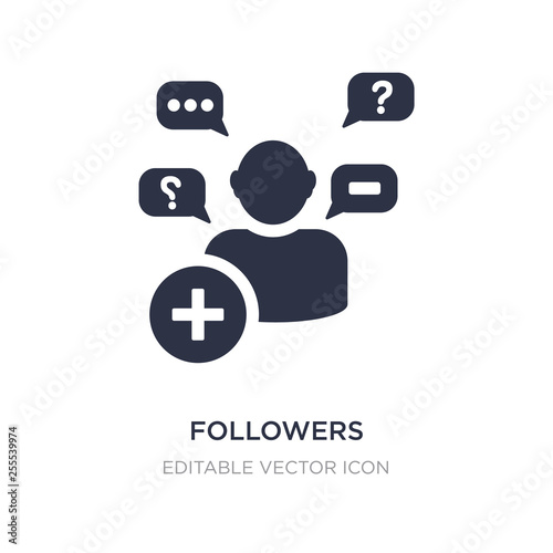 followers icon on white background. Simple element illustration from Shapes concept.