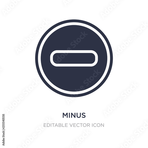 minus icon on white background. Simple element illustration from Signs concept.