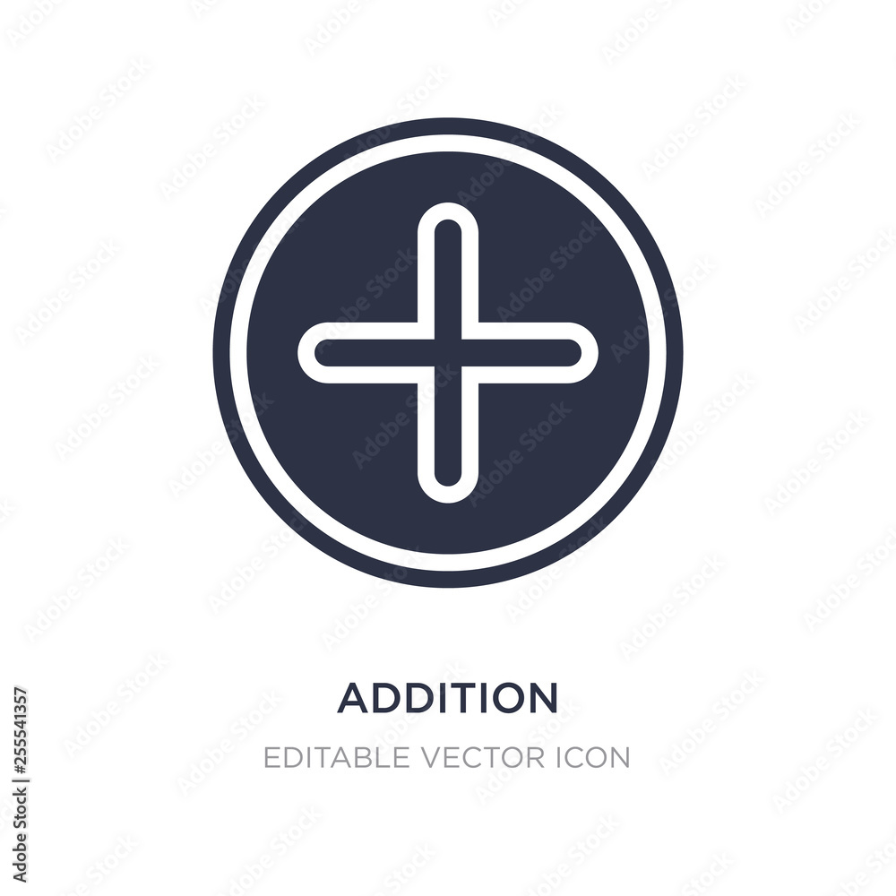 addition icon on white background. Simple element illustration from Signs concept. addition icon on white background. Simple element illustration from Signs concept.